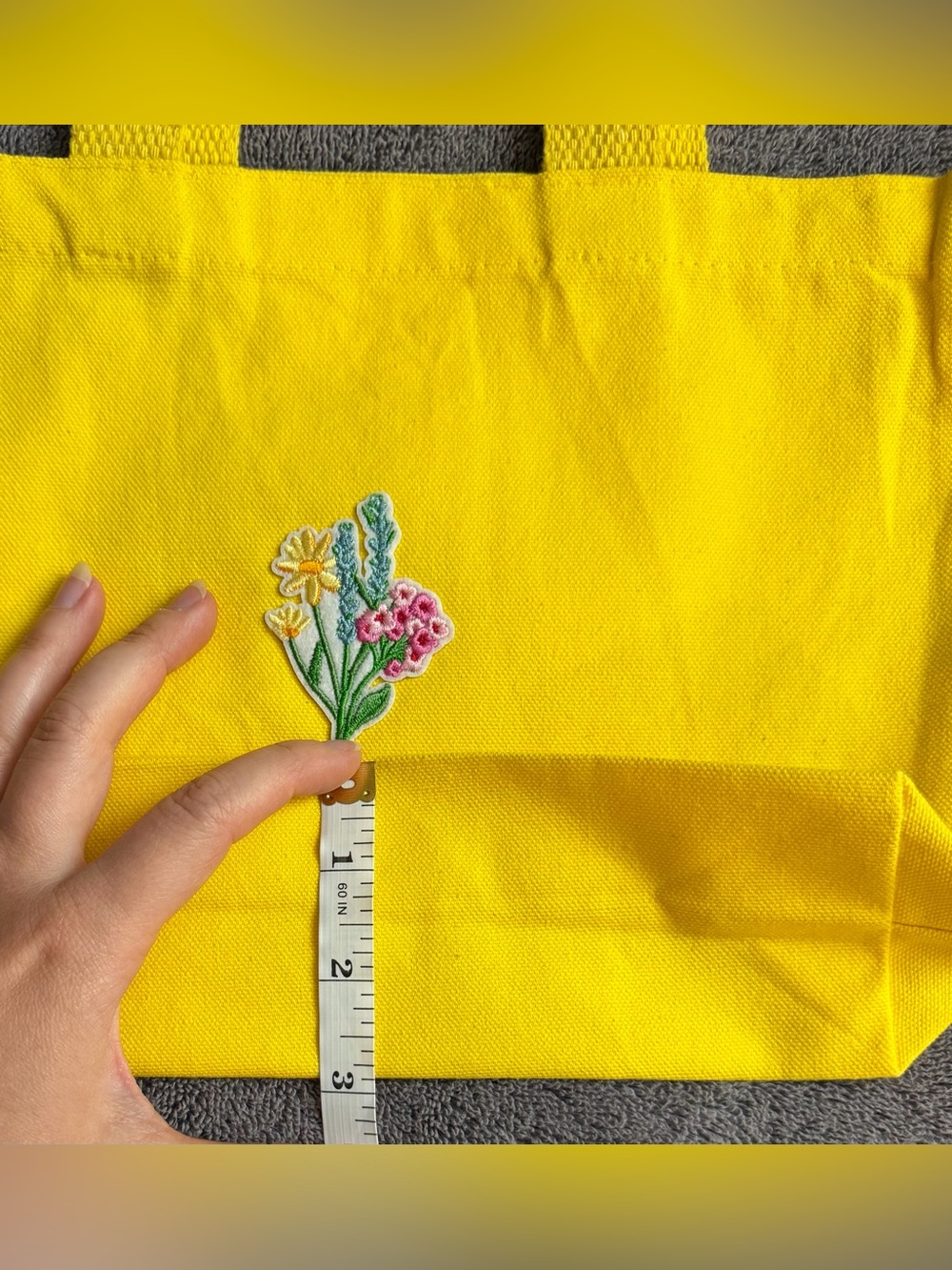 Reusable Canvas Gift Bag - Yellow Floral Canvas Tote Bag - Picture 5 of 7